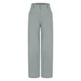 thumbnail image 5 of Pantalones palazzo de cintura alta para mujer - Pierna ancha, bolsillos - Informal/Mezcla de lino - Pantalones de moda - S-XXL, 5 of 5