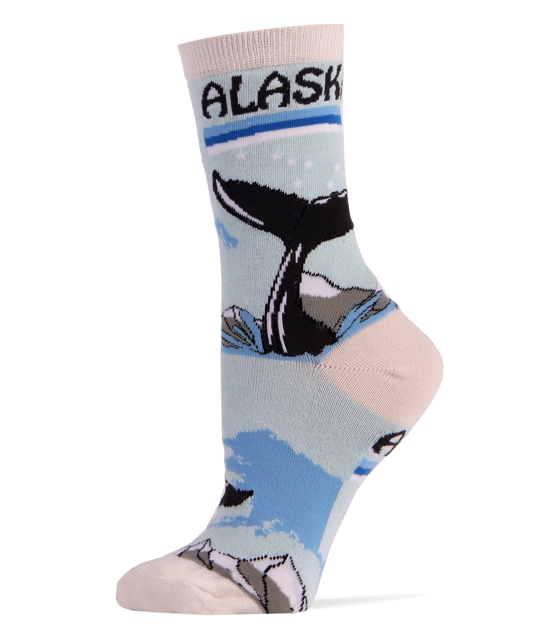 Alaska Flag Lightweight Crew Socks For Women Cotton Socks