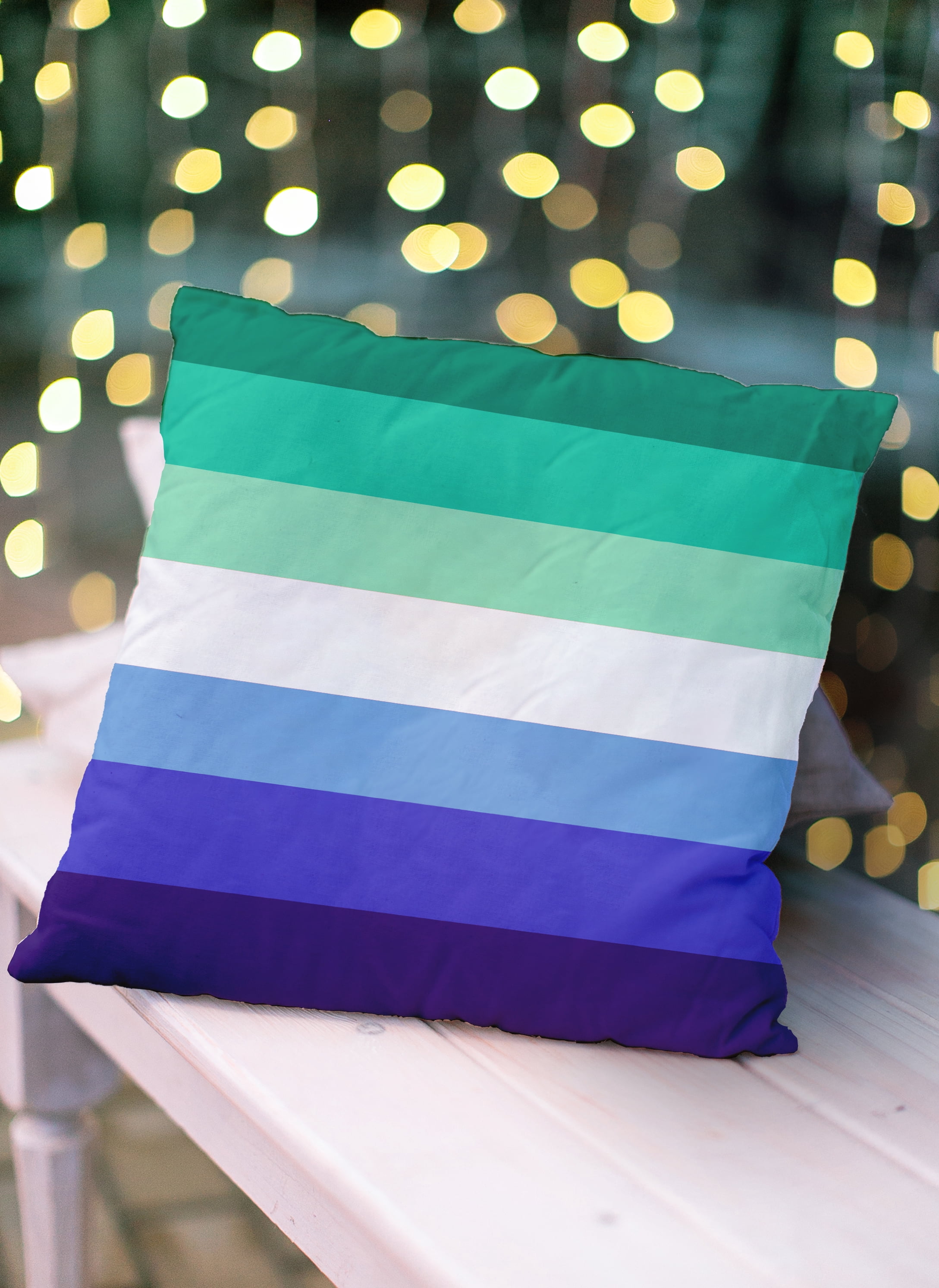 Simply Daisy 20" x 20" Contemporary Stripes Pride Day Polyester Throw Pillow