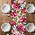 thumbnail image 6 of Pink Floral Table Runner - 48 Inch Long, Kitchen Dining Table Runner Dresser Scarves, Watercolor Flowers Leaves Plants Watercolor Farmhouse Decor for Coffee Tables Wedding Party Banquet, 6 of 8