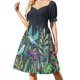 thumbnail image 2 of Vestido de manga corta con estampado de acuarela de Little Garden, vestidos de fiesta para mujer., 2 of 7