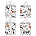 thumbnail image 2 of Naloa Halloween Dachshund Tissue Box CoverLeather Tissue Holder Square Facial Tissue Case Facial Paper Organizer Dispenser for Bathroom, Vanity Countertop, Tabletop, Car, 2 of 8