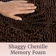 thumbnail image 5 of Lavish Home 58x24 Memory Foam Bath Mat with Plush Chenille Shag (Chocolate), 5 of 6