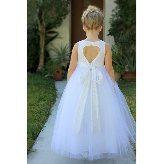 Ekidsridal Floral Lace Heart Cutout Flower Girl Dresses Beauty Pageant Gown Junior Bridesmaid Wedding Reception 172 6