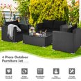 thumbnail image 5 of Costway 8PCS Patio Rattan Furniture Set Cushioned Sofa Chair Coffee Table Black, 5 of 9