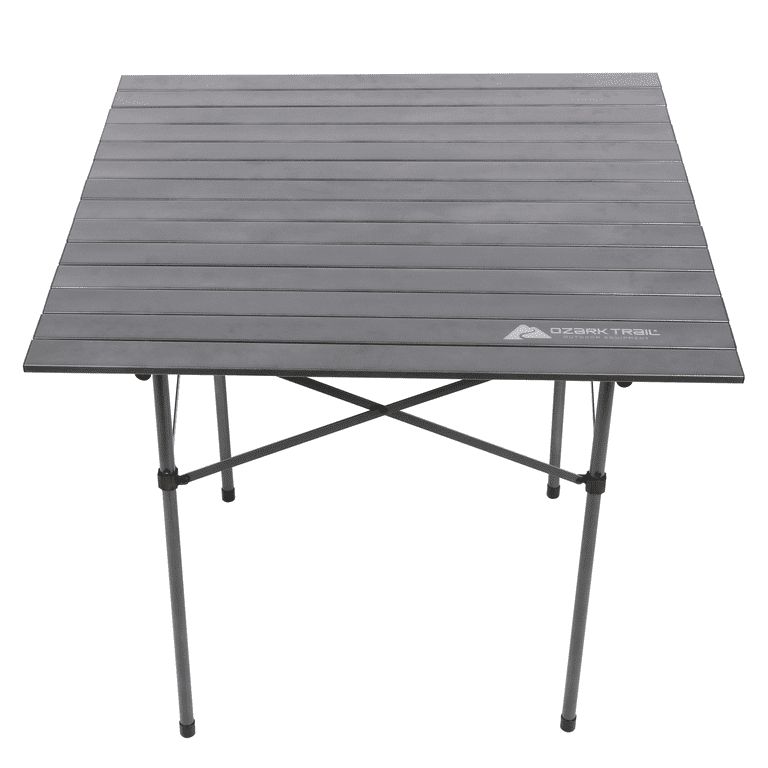 Ozark Trail Camping Table 31x31x27 Steel Gray Lightweight Portable