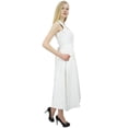 thumbnail image 3 of Phagun Robe Tunique Midi Sans Manches en Coton Blanc Uni Décontractée pour Femmes-8, 3 of 5