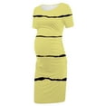 thumbnail image 7 of Zwiiyzr 2025 Women's Maternity Dress Striped Slim Short Sleeve Tank Dresses Scoop Neck Pregnancy Bodycon Dress for Casual Wear Yellow, 7 of 7