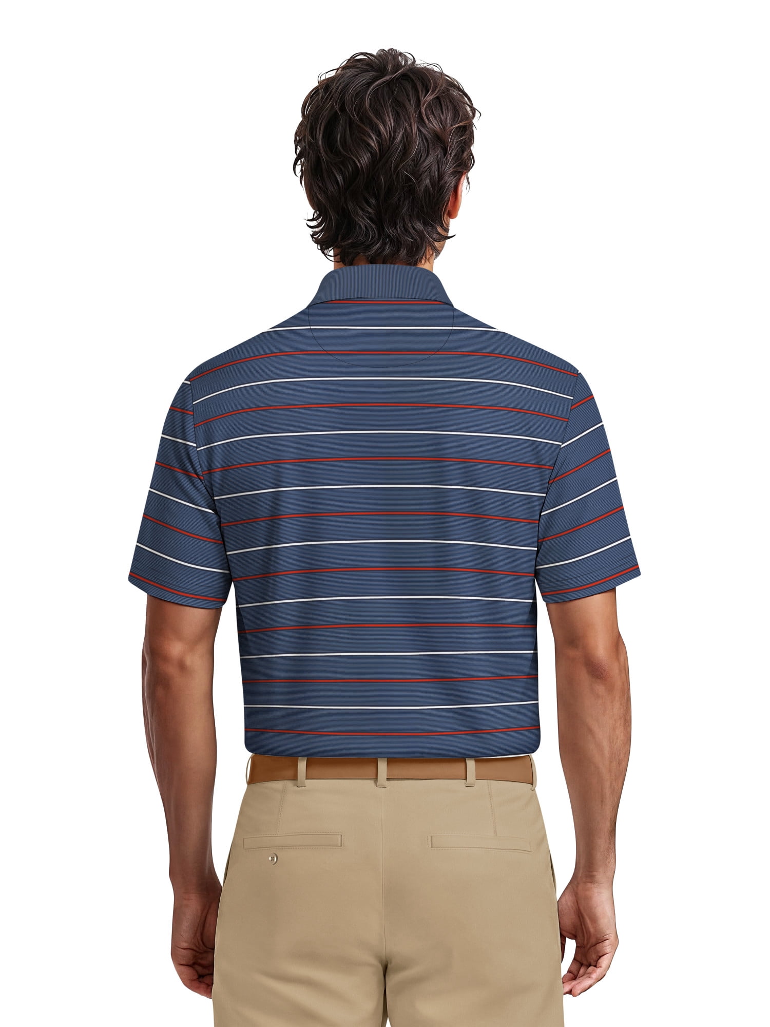 Ben Hogan Men's & Big Men's Performance Multi Stripe Short Sleeve Polo Shirt, up to 5XL