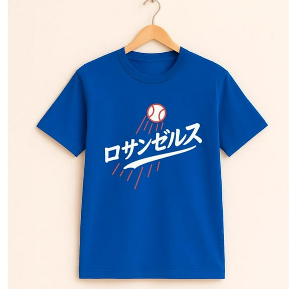 Los Angeles Katakana Baseball Tee: Retro Japanese Streetwear