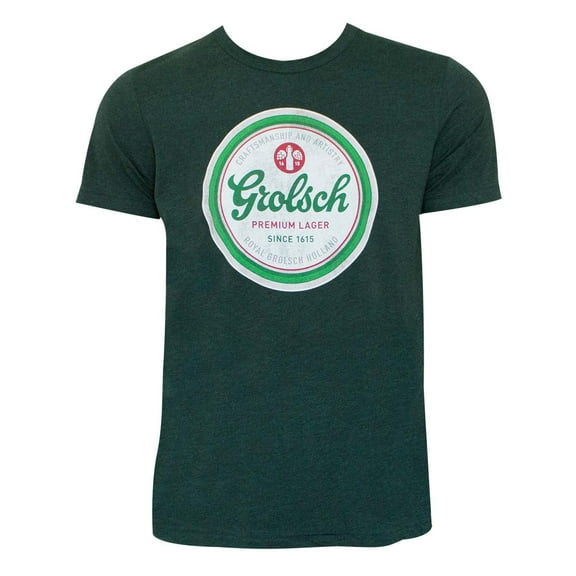 Grolsch  Grolsch Mens Green Bottle Cap Logo T-Shirt - Medium