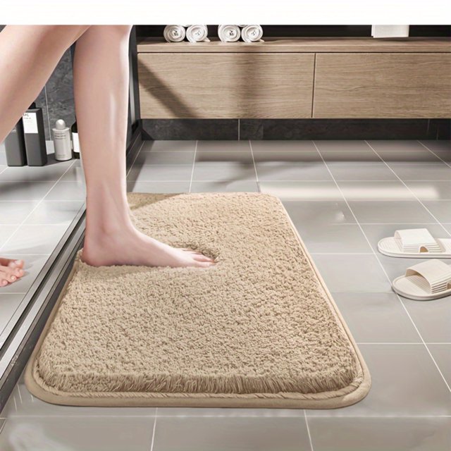 DEKAXID - 1 alfombra de baño absorbente antideslizante de felpa para bañera, alfombra gruesa para puerta de inodoro, accesorios de baño, decoración del hogar y habitación