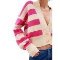 thumbnail image 3 of Wassery Women Knitted Cardigan Lightweight Long Sleeve Contrast Color Sweaters Open Front Buttons Cardigans Coat Fall Casual Soft Knit Outwear, 3 of 7