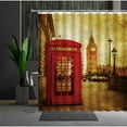 thumbnail image 4 of London Classic Big Pendulum Clock Teleph Booth Retro Bathroom Shower Curtain Polyester Fabric Home ration Bath Curtains, 4 of 6