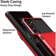 thumbnail image 4 of for Galaxy S22 Case Wallet Cover Credit Card Holder 4-Card Slot Hidden Back Pocket Men Women Dual Layer Hybrid Rugged Rubber Bumper Protective Hard Shell Cover for Samsung Galaxy S22 6.1" Red, 4 of 13
