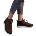 thumbnail image 4 of Women's Casual Winter Warm Walking Shoes, Round Toe Lace Up Fleece Lined Cotton Boots Design with Cushion Sole, Cozy Sneakers for Cold Weather Daily Wear, 4 of 6