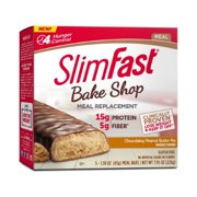 SlimFast Bake Shop Chocolatey Peanut Butter Pie Meal Replacement Bar, 1.59 Oz, 5 Count