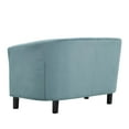 thumbnail image 4 of Modern Contemporary Urban Design Living Room Lounge Club Lobby Loveseat Sofa, Velvet Fabric, Blue, 4 of 5