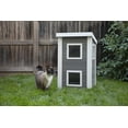 thumbnail image 4 of New Age Pet ECOFLEX Outdoor Cat 2 Level Townhouse Grey - Weather-Resistant Kitty Shelter, 4 of 8