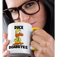 thumbnail image 2 of 3drose, Duck Diabetes Awareness Ribbon Cause Design, 15oz Two-tone Yellow Mug, 2 of 6