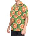 thumbnail image 2 of joogoo Men's Hawaiian Shirt Grapefruit on Green Short Sleeve Casual Button Down Shirts S, 2 of 6