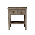 thumbnail image 1 of Pemberly Row Table de Chevet Moderne en Bois avec 2 Tiroirs en Gris Naturel, 1 of 8