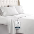 thumbnail image 1 of Hc Collection California King Sheet Sets, 4 Pc Bed Sheets & Pillowcases Set - Machine Washable For Easy Care - Soft & Breathable All Season Microfiber Sheets With Deep Pockets - White, 1 of 1