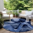thumbnail image 6 of Addison Rugs Chantille Indoor/Outdoor Contemporary Abstract Navy Washable Round Rug, 8' x 8', 6 of 6