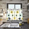 thumbnail image 4 of Yayeee Kitchen Curtains Tier Pair Light Filtering 27"x24" Rod Pocket Short Cafe Window Panel, White Flower, 4 of 7