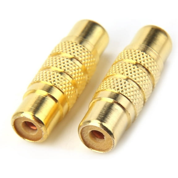 Professional Metal RCA Female to Female Coupler Adapter Gold Plated RCA A/V Joiner Gender Changer Video Audio Coupler Converter (2 Pack)