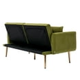thumbnail image 5 of 63.78"W Velvet Sofa, Backrest Can Flat, Accent Sofa with Rose Gold Metal Feet for Living Room, 7 Colors, 5 of 8