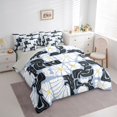 thumbnail image 2 of Homewish Vintage Daisy Floral 7-Piece Twin Bedding,Boho Geometric Art Bedding Comforter Set,White Blue,Light Gray Reversible, 2 of 8