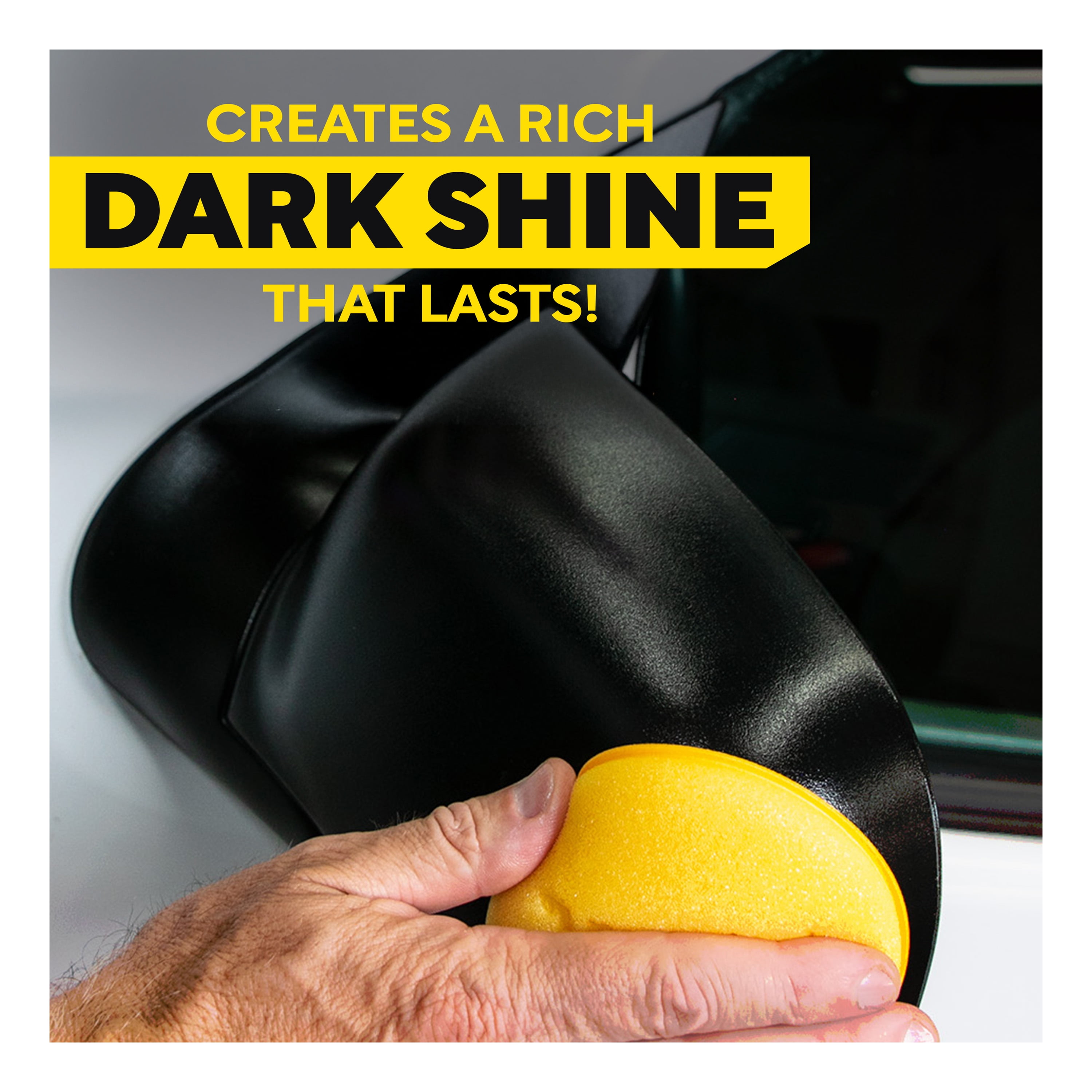 Meguiar’s Ultimate Black Plastic Restorer – Long-Lasting Car Trim Restorer for Exterior Plastic, Vinyl & Rubber – Premium Plastic Restorer for Cars with Faded Black Trim, Leaves a Dark Shine, 16 oz