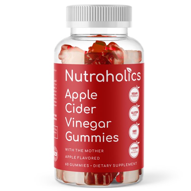 Apple Cider Vinegar Gummy Vitamins 60 Count Vitamin B12, GelatinFree, GlutenFree, Vegan