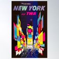 thumbnail image 2 of Twa - Times Square New York Travel Ad (Connie Version) By David Klein Poster Wall Art, Modern Wall Decor For Living Room Bedroom, 24x36 UNFRAMED, 2 of 3