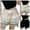 White, variant on Women Lace Hollow Out Crochet Knit Shorts Ruffled Layered Pleated Tiered Summer Fall Beach Music Festival Shorts (Black, L)