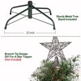 thumbnail image 5 of Hykolity 6ft Snow Flocked Artificial Christmas Tree with Pine Cones, 764 Tips, Metal Stand and Hinged Branches, 5 of 9