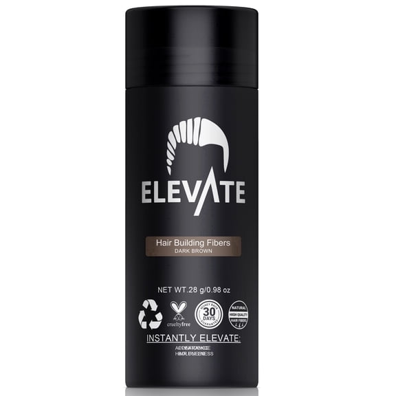 Elevate Keratin Hair Building Fibers for Thinning Areas, Dark Brown, 28g