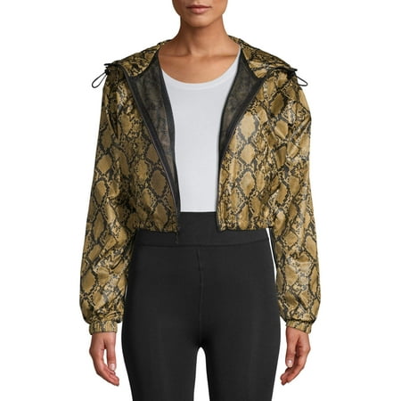 Kendall + Kylie Women's Snakeskin Windbreaker Jacket