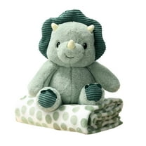The Peanutshell Ace Triceratops Plush Blanket Gift Set with Baby Blanket & Stuffed Animal, 2-Piece