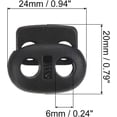 thumbnail image 2 of 0.8x0.9" Cord Locks, 30 Pack Double Hole Spring End Toggle Stopper for Drawstring Bag Shoelaces, Black, 2 of 5