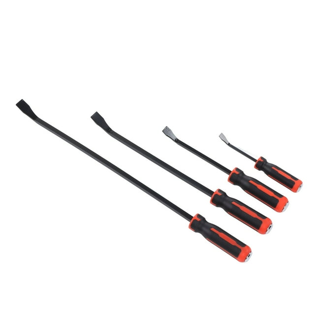 Car Tire Pry Bar Kit, 8in 12in 18in 24in 4Pcs 60HRC 30 Degrees Celsius Urved Angled Tip Pry Bar Set For Factory