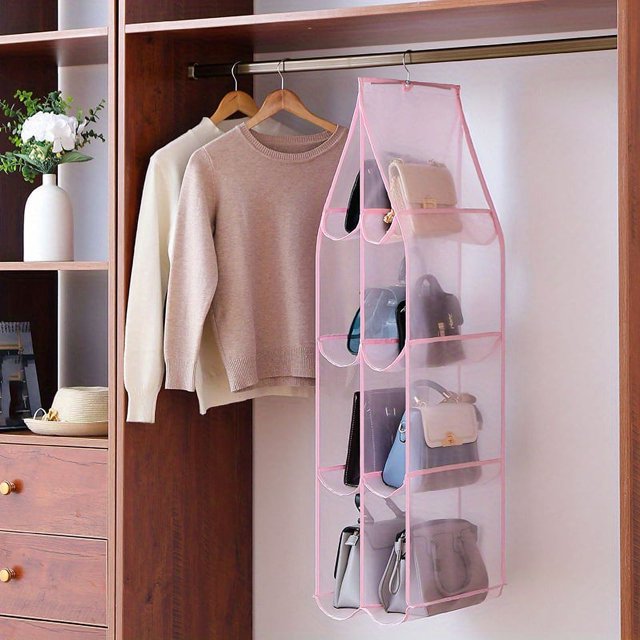 1 Pce Organisateur de Sac à Main Suspendu pour Rangement Sac à Main Armoire Suspendue
