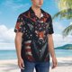 thumbnail image 3 of Balery Modern USA Deer Head Camisas hawaianas de manga corta para hombre, camisas playeras de corte holgado, camisas de vacaciones con botones,XX-Large, 3 of 7