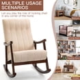 thumbnail image 4 of AVAWING Upholstered Rocking Chair, Modern High Back Armchair, Adult Single Sofa, Old Man Chair, Beige, 4 of 8