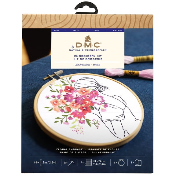 DMC Designer Collection Embroidery Kit-Floral Embrace