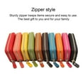 thumbnail image 3 of Leather Key Case Card Holder Container Zipper Solid Color Purse Wallet Car Keys Holder Fashion Pouch Men Women Housekeeper Blue, 3 of 9