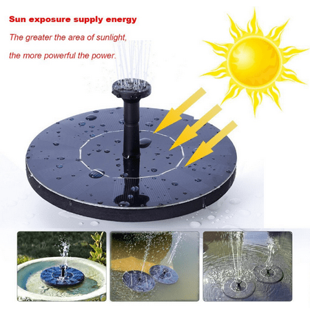 Peralng Solar Bird Bath Fountain Pump,1.4W Floating Solar Panel Kit Submersible Pump for Garden or