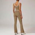 thumbnail image 4 of KPOPLK 2 Piece Workout Sets for Women High Waist Yoga Flare Legging with Color Block Sport Tank Tops for Athletic Gym Outfits Khaki M, 4 of 8