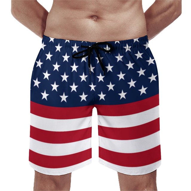 Bright Star Board Shorts Hot Sale Black Silver Shiny Stars Print Design Beach Shorts Men's Drawstring Pattern Swimming Trunks